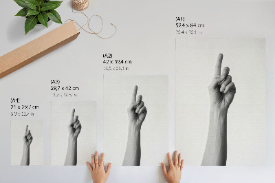 Poster Monochrome Hand auf weißem Hintergrund