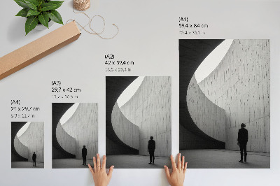 Wandposter Geschwungene Architektur, monochrome Farbtöne