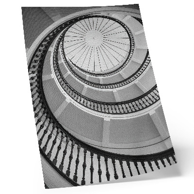 Wandposter Schwarz-weiße Wendeltreppe, modern und elegant