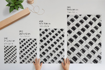 Poster Eine minimalistische Fassade voller sich wiederholender Formen