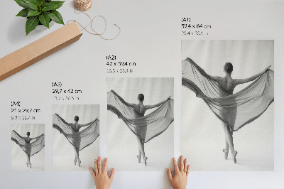 Wandposter Eleganz und Raffinesse des Tanzes in Schwarz-Weiß