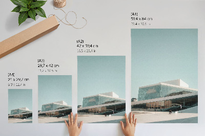 Wandposter Glasarchitektur in minimalistischem Umfeld