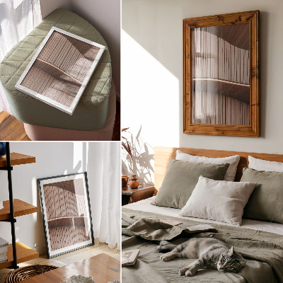 Poster Beige, helle, moderne Holzpaneele