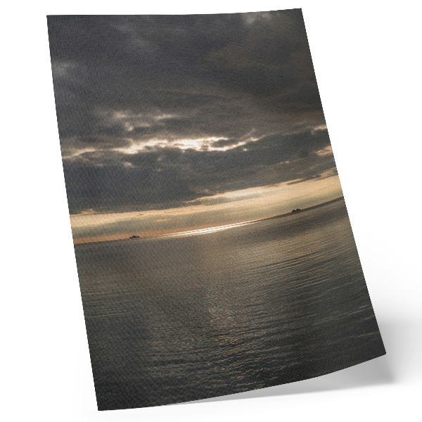 Kunstdruck leinwand Meer, Wolken, Sonnenstrahlen, wunderschöne Aussicht