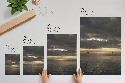 Kunstdruck leinwand Meer, Wolken, Sonnenstrahlen, wunderschöne Aussicht