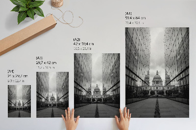 Poster Symmetrie moderner und klassischer Architektur