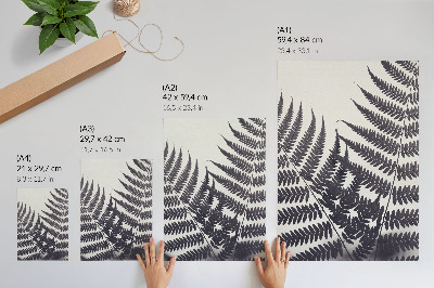 Wandposter Symmetrische Blätter auf hellem Hintergrund