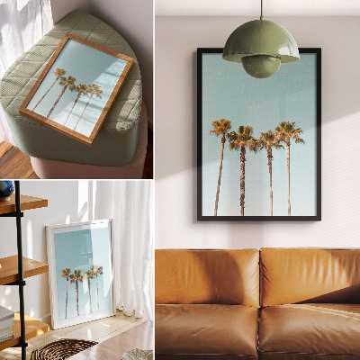Poster Palmen vor blauem Hintergrund, Urlaubsfrieden und Natur
