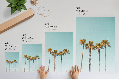 Poster Palmen vor blauem Hintergrund, Urlaubsfrieden und Natur