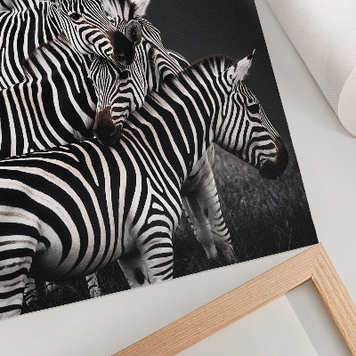 Wandposter Zebra-Kontrastlinien aus schwarzen und weißen vertikalen Linien
