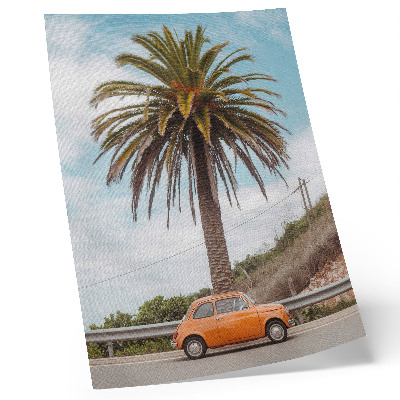 Poster Palmenbaum-Retro-Auto, Natur, sorglos