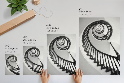 Wandposter Wendeltreppe, schwarz-weiße Eleganz, Modernität