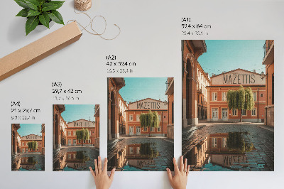Wandposter Warme Farben spiegeln sich in der urbanen Architektur wider