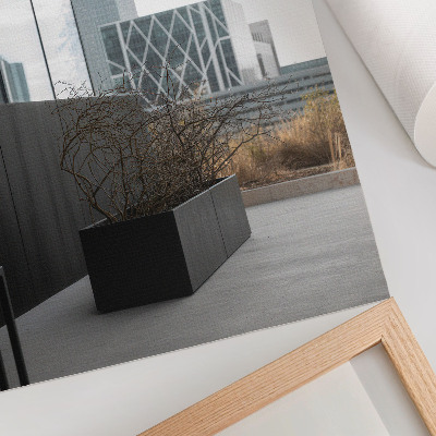 Kunstdruck leinwand Moderne Gebäude und trockene Äste