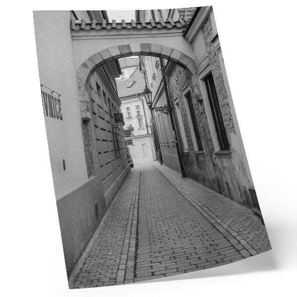 Poster Die schwarz-weiße Architektur einer nostalgischen Straße