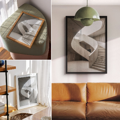 Wandposter Moderne Wendeltreppe in einem eleganten Interieur