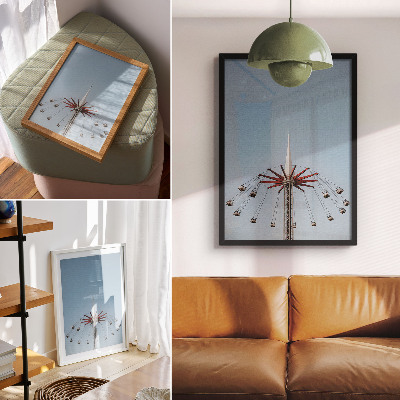 Poster Turm mit Karussell-Dynamik, Minimalismus