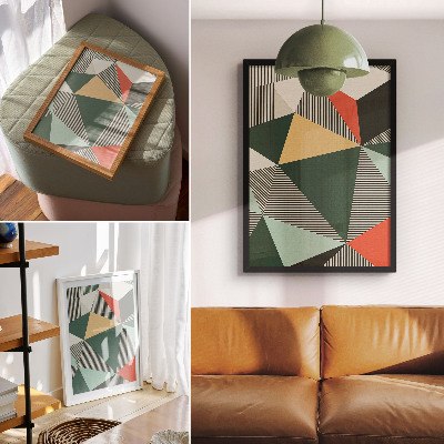 Kunstdruck leinwand Verschiedene Dreiecke und Streifen in kräftigen Farben