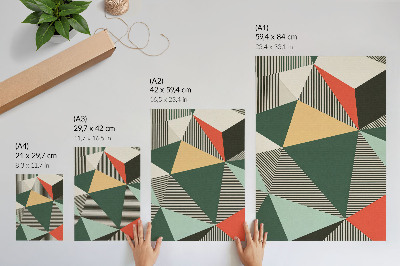 Kunstdruck leinwand Verschiedene Dreiecke und Streifen in kräftigen Farben