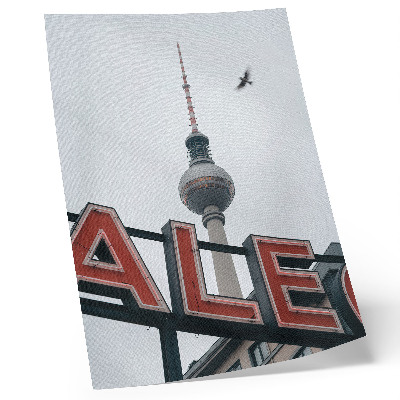 Kunstdruck leinwand Fernsehturm rot neongrau