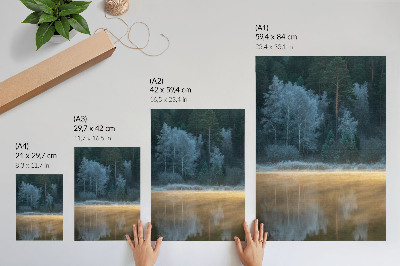 Kunstdruck leinwand Ein stiller Wald über der Wasseroberfläche, eine mystische Aura