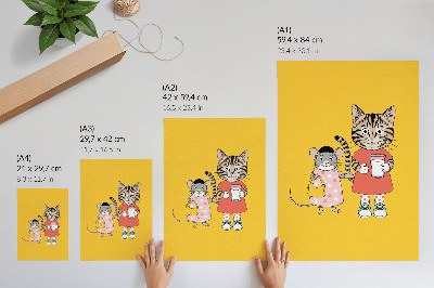 Wandposter Farbset „Katze und Maus“ und Märchenfiguren