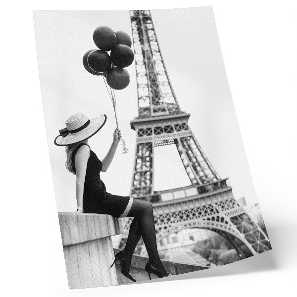 Wandposter Frau mit Ballonturm Eleganz