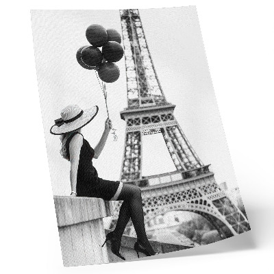 Wandposter Frau mit Ballonturm Eleganz