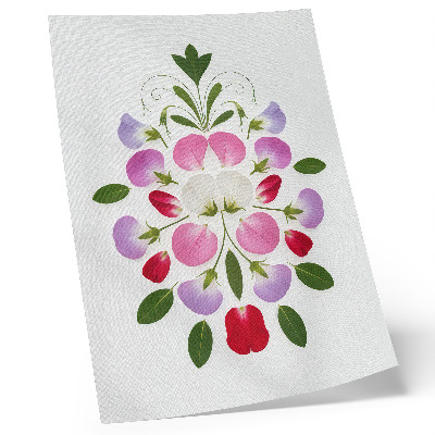 Kunstdruck leinwand Symmetrische Blüten und Blätter auf hellem Hintergrund