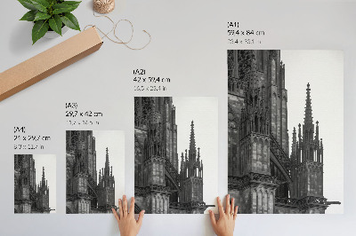 Poster Gotische Architektur, kunstvoll verziert mit Kontrasten