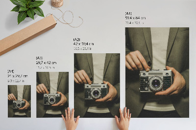 Kunstdruck leinwand Elegante Retro-Kamerahände im Retro-Stil