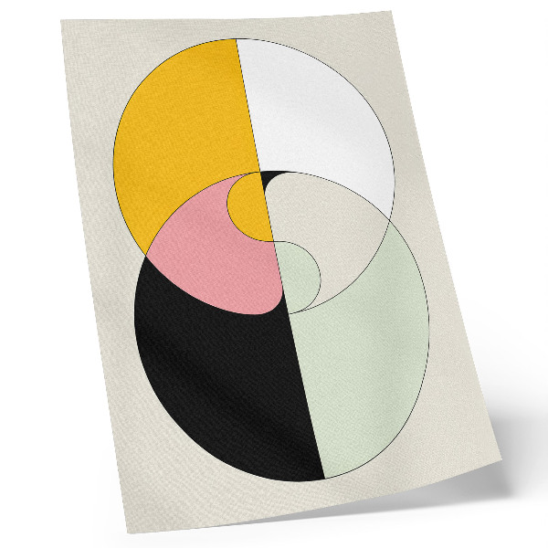 Kunstdruck leinwand Geometrische Kreise, kontrastierende Farben, minimalistischer Stil