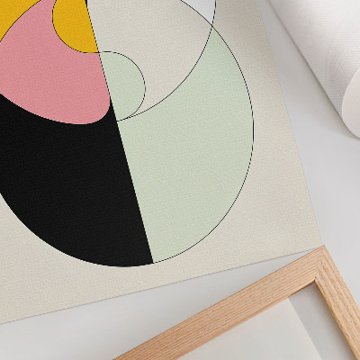 Kunstdruck leinwand Geometrische Kreise, kontrastierende Farben, minimalistischer Stil