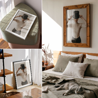 Wandposter Retro-Eleganz, Zylinder, subtiler Minimalismus