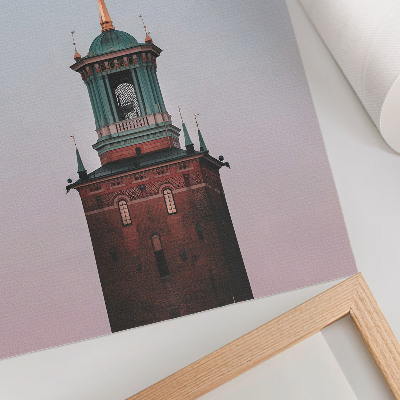 Poster Turmmond-Hintergrund, pastellfarbene Ruhe