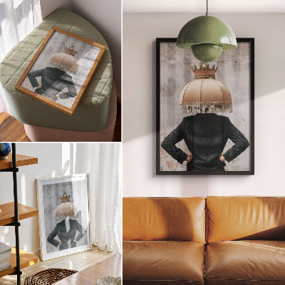 Kunstdruck leinwand Ein edler Lampenschirm, ein eleganter Anzug, ein Kontrast der Texturen