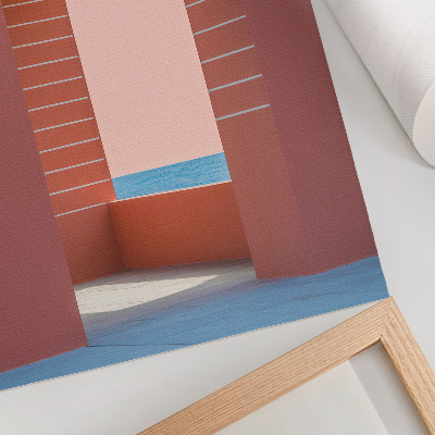 Poster Pastellfarbene Bögen, Meer, minimalistische Architektur