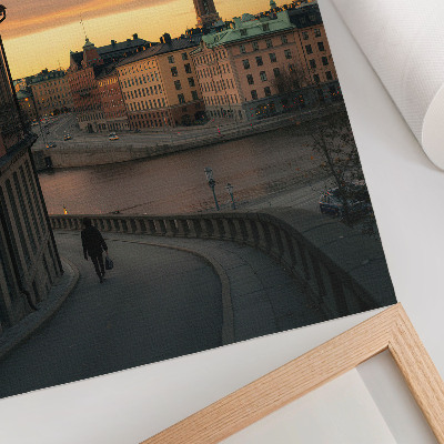 Wandposter Historische Gebäude, Abend, friedliche Atmosphäre