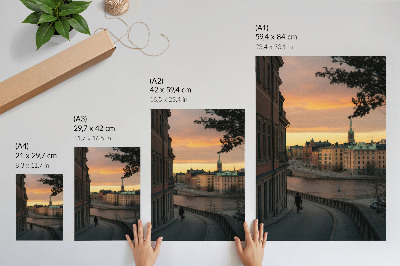 Wandposter Historische Gebäude, Abend, friedliche Atmosphäre