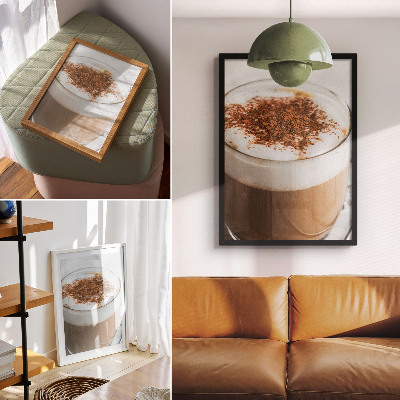Kunstdruck leinwand Kaffee mit Schaum, warme Farben, Harmonie