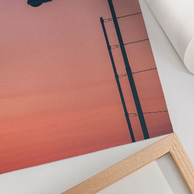 Poster Minimalistische Lampe, romantischer Sonnenuntergang, modern