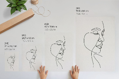 Kunstdruck leinwand Minimalistische Gesichtszeichnung ohne unnötige Details
