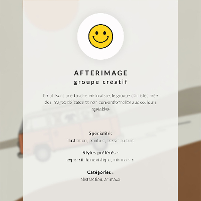 Wandposter Minimalistischer Urlaub im orangefarbenen Wohnmobil