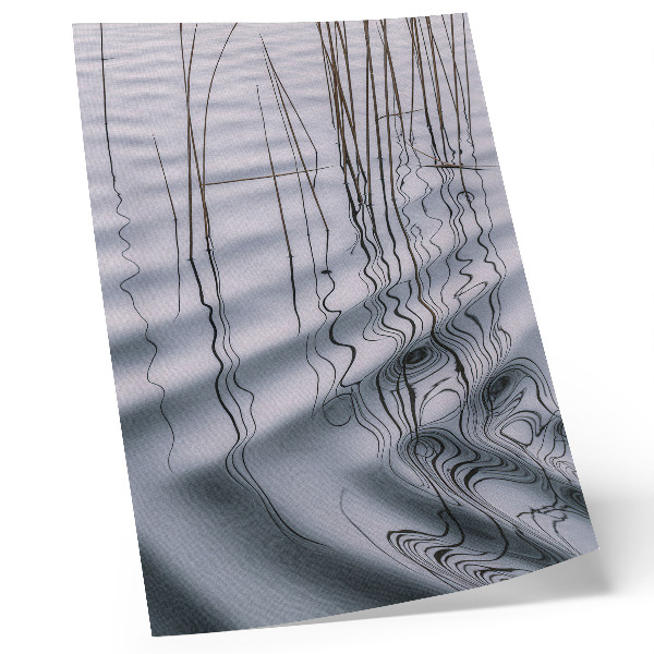Wandposter Wellen und Linien auf dem Wasser, minimalistisches Motiv