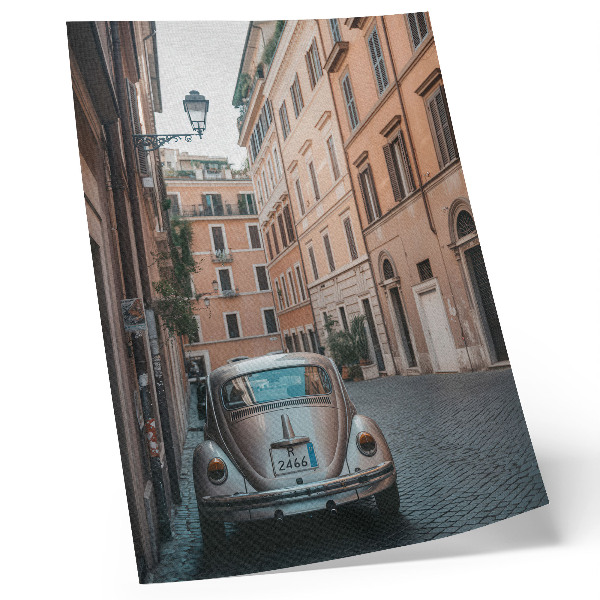 Poster Straße mit einem Auto, klassische Architektur