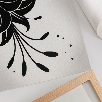 Kunstdruck leinwand Kontrastierender Kolibri und Blume auf weißem Hintergrund