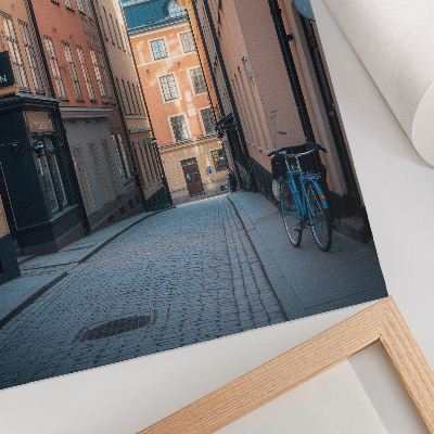 Wandposter Malerische Straße mit mittelalterlichen Gebäuden