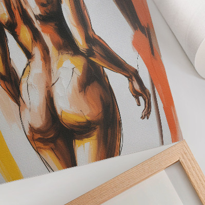 Wandposter Silhouette in warmen Farben, dynamisch und ausdrucksstark