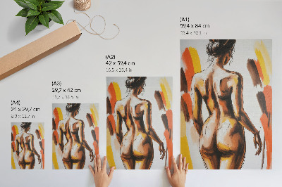 Wandposter Silhouette in warmen Farben, dynamisch und ausdrucksstark