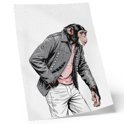 Kunstdruck leinwand Stilvoller Schimpanse in einer Jacke mit kontrastierendem Grafikmuster